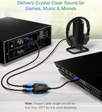 BlueRigger Digital Optical Audio Splitter 1x2 (1 in 2 Out Unidirectional Toslink Splitter, Support LPCM2.0, Dolby Digital, DTS 5.1)- for Home Theatre, Xbox, DVD, TV, Receiver, Sound Bar
