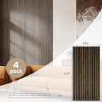HOMCOM 4 Pack 3D Acoustic Panels, 47" x 24" Soundproof Wood Panels for Wall, Wood Slat Wall Paneling for Interior Ceiling, Office, Home Theater, Studio, Walnut