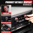 Air Conditioner Switch Control Button Knob Cover Compatible with 2024-2025 Hummer EV Accessories Rear Climate Control Knob Covers, Aluminum Alloy AC Decal Trim Rings Interior 2Pcs (Red)