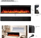 LegendFlame 71" W Smart Build in Electric Fireplace Insert, 1-2-3 Sided View, Heater 750W/1500W, Multi Colors of Flame & Fuel Bed, Alexa/Google Assistant Enabled