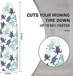 Extra Thick Ironing Board Cover and Pad, Sea Turtle 15x54 Ironing Board Cover, Resist Scorching and Staining,Elastic Edges,Nautical Coral Starfish Coastal Beach Theme Blue