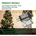 SIGANDG 24V 7.2W 8 Mode LED Controller with Memory Function and IR Remote Control Low Voltage Transformer for Holiday String Lights,not Fit for 8 Mode with Control Box and 1 Mode String Light(1 pcs)
