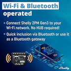 Shelly 2PM Gen3 | WiFi 2-Channel Smart Relay Switch with Power Metering | Home Automation | Roller Shutters, Blinds, Gates Control | Remote Control | Alexa & Google Home | iOS Android App
