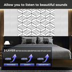 BSHEAD 8 Pack 2-Layer Soundproof Wall Panels, 15.7 x 15.7 x 0.43 in Large Sound Proof Foam Panels for Walls, 0.9lb/ft³ High Density, 3D Acoustic Panels,Artistic Noise Dampening Panels White&Black