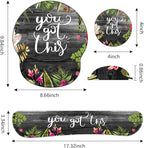 Keyboard Wrist Rest and Mouse Pad Wrist Support Set with Coasters, You Got This Inspirational Quote Wrist Support Mouse Pad with Non-Slip PU Base for Computer Laptop Home Office Working Studying