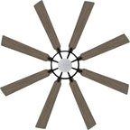 ELEHINSER 72 Inch Ceiling Fan with Lights and 3 Downrods, 8 Plywood Blades, 6-Speed Noiseless Reversible DC Motor, 3CCT, Windmill Ceiling fan for Kitchen Bedroom Living Room, Black and Grey