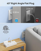 TROND Power Strip Surge Protector, 7 Widely Spaced Outlets with 2 USB A and 2 USB C, ETL Listed 1700J, Wall Mount, Flat Plug 5ft Extension Cord 14AWG Heavy Duty, for Home, Office Garage, White