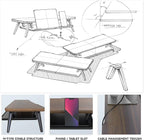 Fenge Monitor Stand, Monitor Stands Riser for Desk, 23.6 Inch Wood Desk Shelf with Storage Organizer and Cable Management for Office Desk Accessories