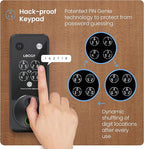 Lockly Vision Zeno Smart Lock with Video Doorbell Camera, Fingerprint Keyless Entry with Apple Home Key, Wi-Fi Deadbolt for Front Door, PIN Genie Keypad, App Remote Control, 2 Rechargeable Batteries