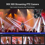 TONGVEO NDI AI Auto-Tracking IP PTZ Camera SDI/HDMI/USB3.0/LAN PoE 30X Optical + 16X Digital Zoom 1080P 60fps for Live Streaming Church Services Education Video Conference with OBS vMix and More