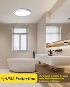 6pack 12 Inch Flush Mount Ceiling Light, 24w Led Ceiling Light, 3000k/4000k/6000k Selectable 2520lm Ceiling Lights, Super Slim Led Light Fixture For Bedroom Kitchen Living Dining Room Office (White)