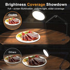 Desk Ring Light, 10" LED Ring Light for Desk with Clamp, 360°Rotate & Flexible Height Full-Screen Overhead Ringlight for Video Recording, TikTok, YouTube, Live Streaming, Content Creation, Black