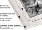 Americanflat Hinged 5x7 Double Picture Frame with 2 Photo Openings and Polished Glass - Distressed Wood Collage Picture Frames for Tabletop and Wall Display - Hampton Collection - Aspen White