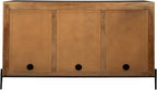 Hekman TV Stand with Storage for Living Room, Entertainment Center with Bookshelves - Bedford Brown Finish, Wood Framed Glass Doors, Back Ventilation Panel, Solid Hand-Forged Iron Hardware, TV Console