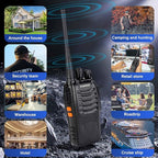 Baofeng Walkie Talkies 888S Rechargeable Long Range with Earpieces for Adults, 16 Channel Professional Radio Handheld Two Way Radios Li-ion Battery and Charger Included (6pack with 6earpiece)