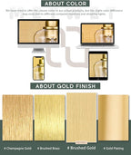 METWET Bathroom Light Fixtures, 4-Light Modern Vanity Light with Clear Glass Wine Glass-Shaped Shade, Vanity Lighting Fixtures Over Mirror, Brushed Gold, VL155-BG-4