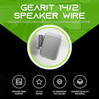 GearIT 14/2 Speaker Wire (500 Feet) 14AWG Gauge - in Wall Audio Speaker Wire Cable / CL2 Rated / 2 Conductors - OFC Oxygen-Free Copper, White 500ft