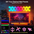 JIMIMORO Hexagon LED Light Panels 8 Pack – RGB Wall Decor Lights with Music Sync, App & Remote – Modular Home & Christmas Decor for Bedroom, Living Room, and Room Decor