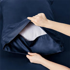 Bedsure Full Size Bed Sheets, Cooling Sheets, Rayon Derived from Bamboo, Breathable & Soft, Deep Pocket Up to 16 Inches, Hotel Luxury Silky Bedding for Hot Sleepers, Navy