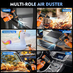 WHATOOK Updated Compressed Air Duster: Air Blower with Stepless Speed Regulation Mode, 180000RPM Electric Air Duster with Brushless Motor, Air Duster for Keyboard, PC, Car and Home Cleaning（Orange）