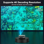 HAPPRUN 2500 ANSI Lumens Outdoor Projector with Built-in Streaming Apps, 4K Decoding Resolution, Dolby Audio, WiFi 6 and Bluetooth 5.2 for Indoor and Outdoor Home Theater