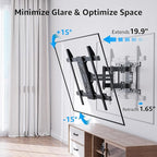MOUNTUP Heavy Duty Full Motion TV Wall Mount for 50-110 inch Large TVs, Holds 250 lbs, 1.65" Slim TV Bracket with Extension, Swivel & Tilt, Preassembled, Max VESA 800x600mm, Fits 12-24" Studs, MU0096