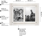 Americanflat Hinged 5x7 Double Picture Frame with 2 Photo Openings and Polished Glass - Distressed Wood Collage Picture Frames for Tabletop and Wall Display - Hampton Collection - Aspen White