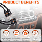 Elite Audio Premium Series 1.5ft. 2-Channel Car Audio RCA Short Cable – Double Shielded, Oxygen Free Copper, Noise Reducing Audio Cable for Amplifiers, Subwoofers, Speakers, Processors – PRM1.5