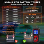 Acclope BT60 Pro Car Battery Tester with Cloud Printing,100-3000 CCA, Digital Analyzer for 6V/12V/24V Batteries, AGM Lithium Gel Battery Checker, Automotive Alternator System