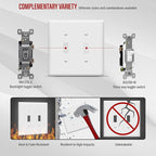 ENERLITES Toggle Switch Wall Plate, 2-Gang 4.88" x 4.92", Mid-Size, UL Listed, 8812M-W-10PCS, White (10 Pack)