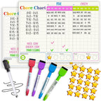QUOKKA Behavior Chore Chart for Multiple Kids -7x10 inch Magnetic Board Also Hangs on The Wall - Includes 2 Charts and Accessories - Accommodates All Ages from Toddlers to Teens