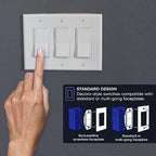 RunLessWire 2 Fixture Battery-Free DIY Kinetic Wireless Light Switch Kit 150ft RF Range for Different Fixtures or Outlets: 1 Remote Switch Controls 2 5A On/Off Receivers Simultaneously – Gray
