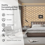 Hexagon Acoustic Wall Panels, Self-Adhesive Sound Absorbing Wall Panel by ARMURO, 4 Pack Covers 19.27 Sq Ft, Peel and Stick Noise Reducing for Home Office Studio Bedroom Wall Decor