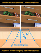 EBD Display Case Lights Ultra Bright Under Counter Lighting 4-Way Parallel Bookshelf Light Bar 4 Panels 1800 Lm 4500K for Kitchen Storage Pantry Garage Shelves Closet Shelf & Bookcase