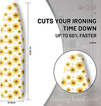 Extra Thick Ironing Board Cover and Pad, Summer Sunflowers 15x54 Ironing Board Cover, Resist Scorching and Staining,Elastic Edges,Farmhouse Spring Summer Yellow Flowers Butterfly