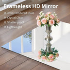 CILIBER Frameless Mirror, 24x24 inch Square Bathroom Mirrors for Wall, Upgraded Shatterproof Vanity Mirror Over Sink with Polished Edge for Bathroom,Bedroom,Living Room and Entryway