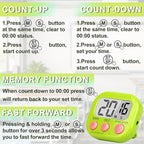 ZILLEEN Classroom Timer for Kids Teachers 2 Pack Digital Tmers, Green