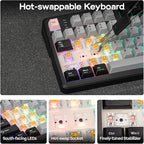 EPOMAKER TH99 PRO 96% Mechanical Keyboard with Screen & Knob, 10000mAh, 2.4Ghz/BT, Hot Swap, Custom Driver, RGB Backlight, PBT Keycap, Wireless Gaming Keyboard for PC/Mac (Black, Sea Salt Silent)