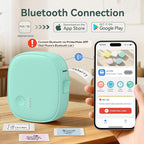 XenGro Mini Label Maker Machine with Tape AH-P05, Portable Bluetooth Mini Label Printer, Wireless Thermal Label Maker, Waterproof & Rechargeable, Built-in Cutter, for Home, Office, Kitchen – Green