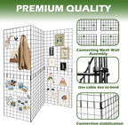 Koretech Grid Wall Panels 3 Pcs, Commercial Grade Gridwall Panels, Metal Grid Wall Panel Display Stand, You Can DIY 6 Pack 2'x3' or 3 Pack 2'x6' (Black)