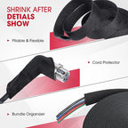 Sonoreboom 2 in 1 Heat Shrink Braided Sleeving Fabric Tubing-Ideal fit Irregular Shape Hose/Cable/Wire (45FT, 2"(50mm))