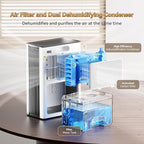 PTHRAOUTA Home Dehumidifier with Drain Hose, (950 sq.ft) 95oz Quiet dehumidifier for Bedroom Bathroom, with Air Reusable Filter Indoor deshumidificador for Basement RV Closet