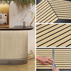 ARMURO Wood Slat Wall Panel 2 PCS - Extra-Long Wood Wall Panels for Soundproof Home & Office, Easy Peel and Stick Acoustic Panels for Noise Cancelling (Oak 11.8"W x 94.5"L)