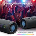 YOLOEMOT Portable Speaker Bluetooth, Powerful Deep Bass, Wireless Stereo Pairing, IPX7 Waterproof Dustproof,12H Playtime, Portable Outdoor Speaker for Travel, Sport, Party, Biking (Black)