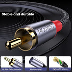 MOSWAG RCA Splitter 1 Female to 2 Male 2 Pack, RCA Y Splitter Audio Video Cable Splitter Adapter for Amplifiers, Gaming Consoles, CD Player, Subwoofer, Home Theater, HDTV