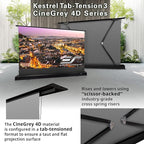 Elite Screens Kestrel Tab-Tension Pro CineGrey 4D, 135" Diag., 16:9 Aspect Ratio, ISF Certified 4K/8K Ultra HD Electric Floor-Rising Motorized Tab-Tensioned Front Projector Screen, FTE135H3-C4D