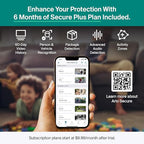 Arlo Essential Pan Tilt Security Camera 2K + 6 Months of Secure Plus Plan - Wired Plug-in Power Outdoor Camera, Person Recognition, Package Detection, Animated Preview, Auto Motion Tracking, 2 Cam