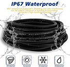 Lonlonty M8 Cable 6 Pin 6.5Ft/2M Female A Coding Circular Connector Cable Shielded IP67 Waterproof Single End Cable A Code