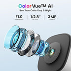 HOMIQ LIFE Window Security Camera 2K, Indoor WiFi Cameras 2.4GHz/5GHz, 2 Pack with Colorvue AI Color Night Vision, Person Detection with Auto-Focus, 24/7 Recording Compatible with Alexa & Google Home