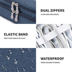 mygreen Electronic Organizer Travel Cable Organizer Bag for Hard Drives, Cables, Charger, Phone, USB, SD Card Dark Blue